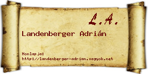 Landenberger Adrián névjegykártya